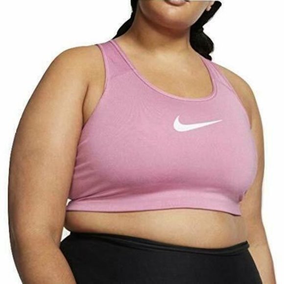 Nike Swoosh Medium Support Non-Padded Sports Bra - Pink - Picture 1 of 5